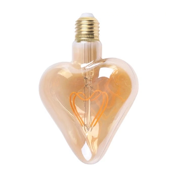 Żarówka Dekoracyjna LED E27 Serce Filament 2,3W 170lm 2000K Ciepła Vintage Amber GOLDLUX(Polux)