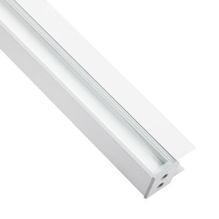 Profil Meblowy Aluminiowy Anodowany do taśm LED KM48 Srebrny Regałowy Nawierzchniowy 1m + Przesłona przeźroczysta + Zaślepki