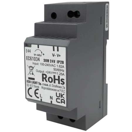 Zasilacz Na Szynę Led DIN Premium Line 30W 24V Ecolight