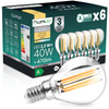 6x Żarówka LED E14 Kulka P45 2,2W 470lm = 40W 2700K Ciepła 360° Filament KLASA A LUMILED