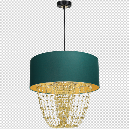 Lampa wisząca ALMERIA 1xE27 Elegancka Sznury Korali Zielona MLP6452 Milagro Metal + Tworzywo sztuczne+ Tkanina