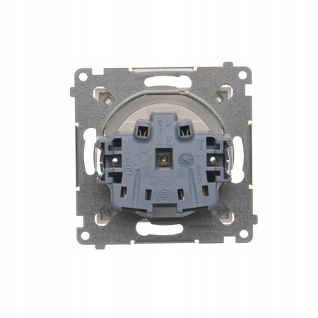 Gniazdko Pojedyncze Wtyczkowe do Ramek z Uziemieniem Bolcem Białe DGZ1CZ.01/11 KONTAKT SIMON