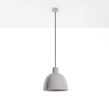 Lampa Sufitowa Wisząca Zwis E27 Półokrągła Szara Industrialna Damaso Sollux