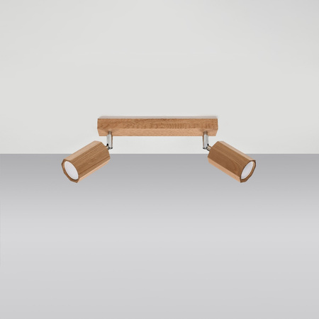 Lampa Sufitowa Oprawa Natynkowa SPOT TUBA Reflektor 2x GU10 Ruchoma Geometryczna Brązowa Skandynawska Zeke Sollux