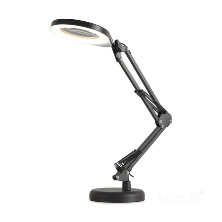 Lampka Biurkowa Stołowa LED 10W 500lm CCT 180° Akumulatorowa Czarna Loupe Kobi