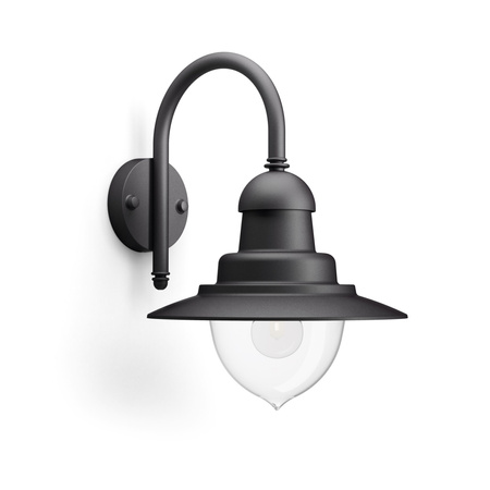Kinkiet Ogrodowy Lampa Elewacyjna Zewnętrzna LATARNIA E27 IP44 Czarna Raindrop Philips