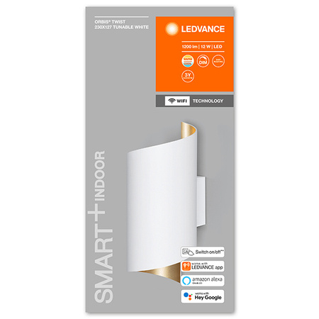 Kinkiet SMART+ WIFI Inteligentna lampa ścienna 12W ORBIS TWIST WHITE LEDVANCE