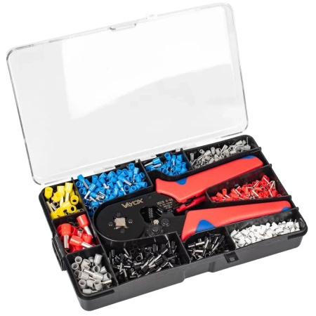 Zaciskarka Praska Konektorów Tulejek Końcówek Kabli Przewodów Zestaw x1200