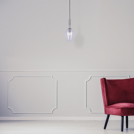Lampa wisząca TANGO 1xE14 Opływowy Klosz Transparentny Milagro ML6163 Metal + Szkło