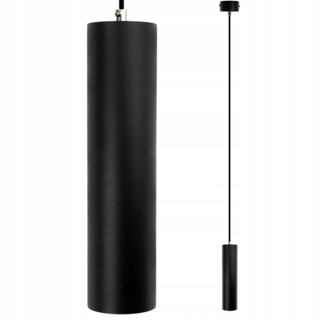 Lampa Wisząca Sufitowa 1xGU10 CIRUS Zwis Tuba Czarna 24cm