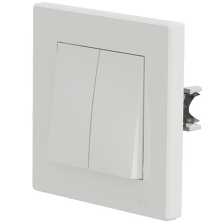Łącznik Włącznik Świecznikowy Dwubiegunowy Podtynkowy Asfora IP20 Biały