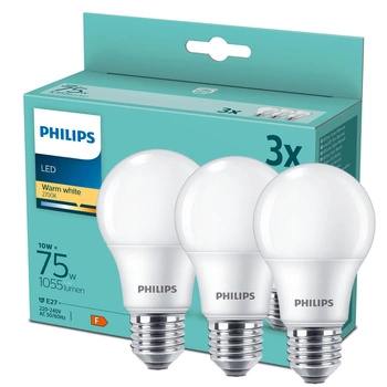 3PAK Żarówka LED E27 A60 10W = 75W 1055lm 2700K Ciepła PHILIPS