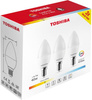 3PAK Żarówka LED E14 C37 4.7W = 40W 806lm 3000K Ciepła 220° Mleczna TOSHIBA