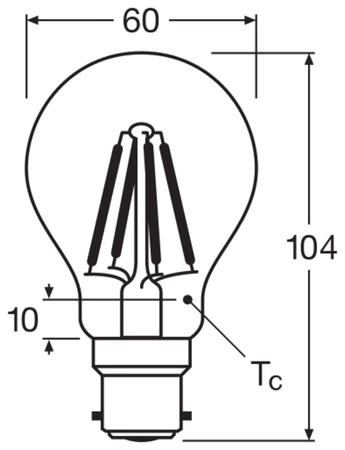 Żarówka LED A60 B22d 4W = 40W 470lm 2700K Ciepła Biała FILAMENT LEDVANCE
