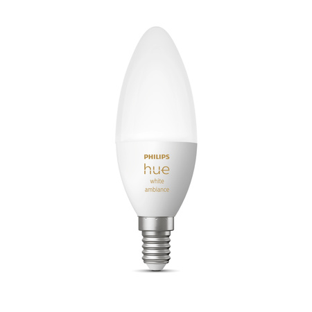 Żarówka LED E14 Świeczka B39 5.2W = 40W 470lm 2200-6500K CCT SMART Inteligentna Bluetooth ZigBee White Ambiance Philips HUE