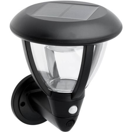 Kinkiet Ogrodowy Solarny Elewacyjny LED Lampa Ścienna Oprawa z Czujnikiem Ruchu i Zmierzchu 4000K IP44
