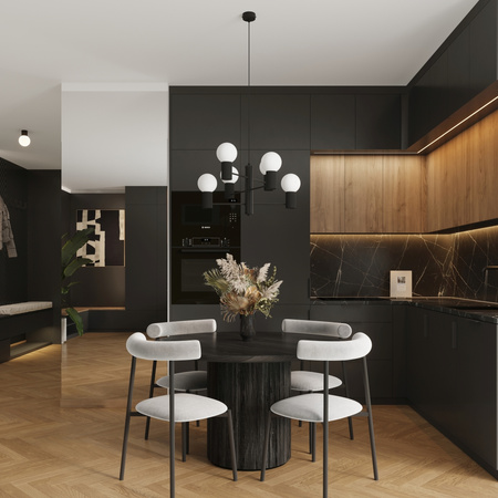 Lampa Wisząca Żyrandol 6x G9 Aluminiowa Czarna Halo French Sky SL.1830 Sollux