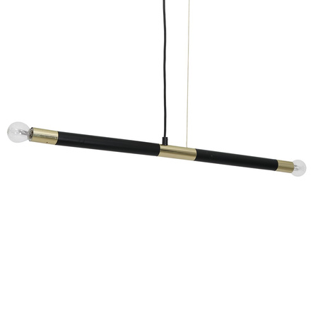 Lampa wisząca BASTONE 2xE14 Prosta Forma Minimalistyczna Czarna Złota MLP6563 Milagro Metal