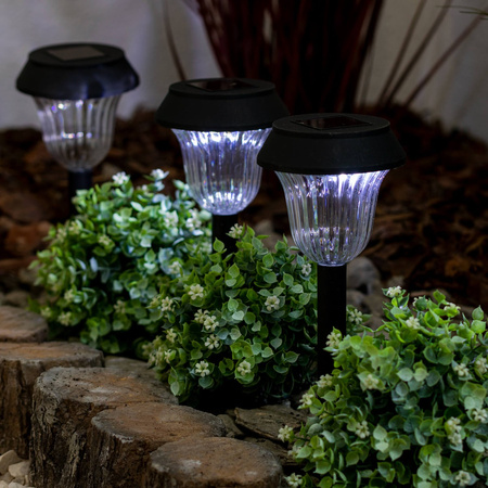 Lampa Solarna Ogrodowa LED Wbijana 5500-6000K IP44 38cm Czujnik Zmierzchu