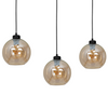 Lampa wisząca SOFIA 3xE27 MLP6581 Bursztynowy Klosz Kula Milagro Metal + Szkło