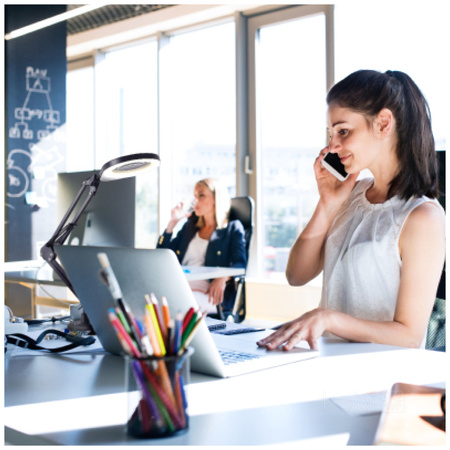 Lampka Biurkowa Stołowa LED 10W 500lm CCT 180° Akumulatorowa Czarna Loupe Kobi