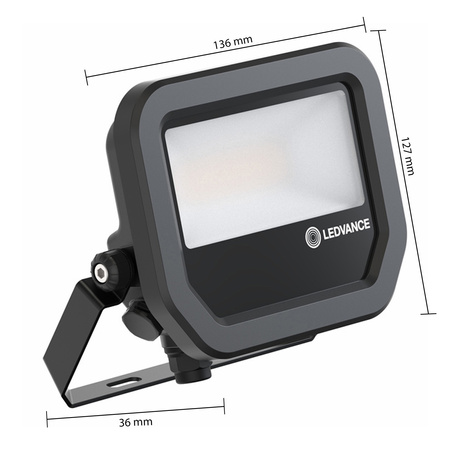 Naświetlacz LED Reflektor Zewnętrzny Lampa 10W 1200lm 4000K IP66 Czarny Floodlight Ledvance