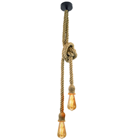 Lampa Wisząca Sufitowa ROPE 2xE27 SZNUR LOFT Vintage - GOLDLUX (Polux)