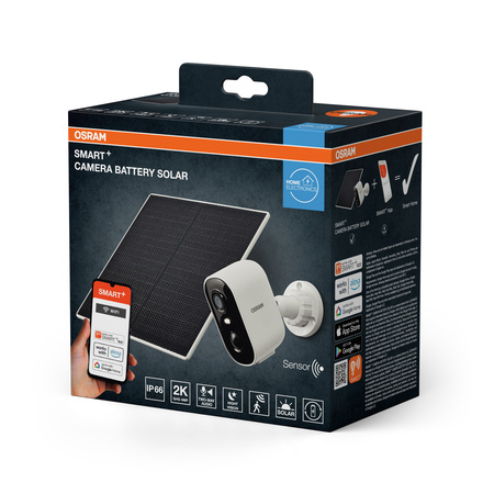 Inteligentna Kamera Solarna Zewnętrzna 2K QHD IP66 Smart+ Wifi Biała Osram