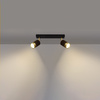 Lampa Sufitowa Oprawa Natynkowa SPOT TUBA Reflektor 2x GU10 Ruchoma Tubularna Czarna Złota Nowoczesna Nero Sollux