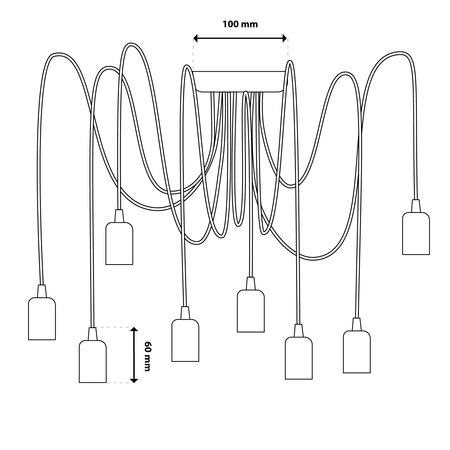 Lampa wisząca sufitowa ARANE PAJĄK 8 ramion do LED 8x E27 LUMILED