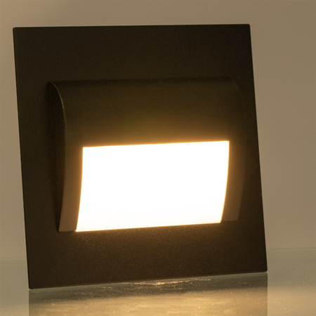 Oprawa schodowa DECORUS 9 LED 1,2W Czarna Ciepła ProVero