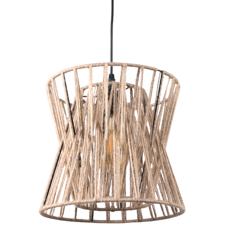 Lampa wisząca sufitowa półkula VARBERG IL MIO w stylu boho stal + sznur 1x E27 GOLDLUX (Polux)