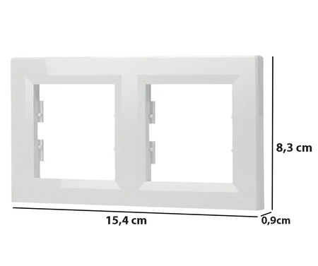 Ramka 2-krotna Pozioma Do Gniazda Podwójna Biała ASFORA