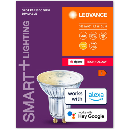 Żarówka LED GU10 Tradycyjna 4.7W = 50W 350lm 2700K Ciepła Ściemnialna SMART+ ZigBee Classic Ledvance