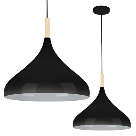 Lampa Sufitowa Oprawa Wisząca Zwis E27 Czarna Brązowa Miko Masterled