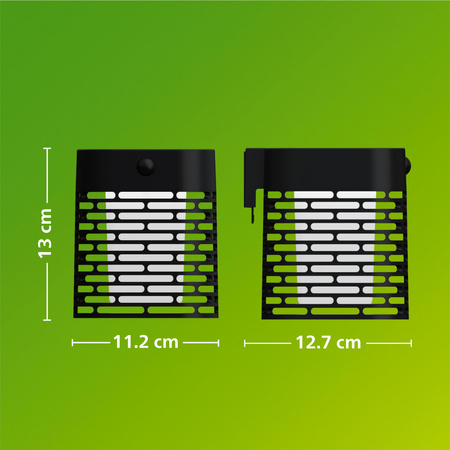 Kinkiet Ogrodowy Lampa Zewnętrzna Elewacyjna Solarny 3.8W 400lm 2700K Ciepła IP44 Czarna z Czujnikiem Ruchu Hara Philips