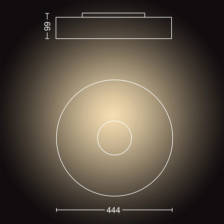 Plafon LED Lampa Sufitowa Natynkowa 25W 2900lm IP20 White Ambiance TW Czarna 44cm Inteligentna SMART Zigbee Bluetooth Fair Philips HUE