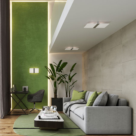 Lampa Sufitowa Plafon 4x G9 Prostokątna Chrom Nowoczesna Azalia Sollux