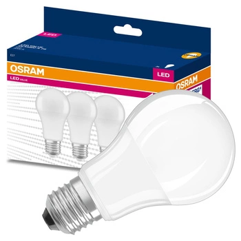 3x Żarówka LED A60 E27 10W = 75W 1055lm 3000K Ciepła 200° VALUE CLASSIC Osram
