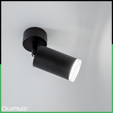 Kinkiet Ścienny Lampa Sufitowa Reflektor LED Spot GU10 IP44 ADERO Czarna Lumiled