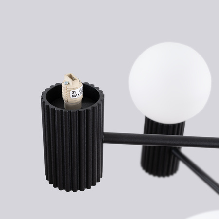 Lampa Wisząca Żyrandol 6x G9 Aluminiowa Czarna Halo French Sky SL.1830 Sollux