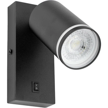 Lampa ścienna Kinkiet GU10 RING z włącznikiem czarny