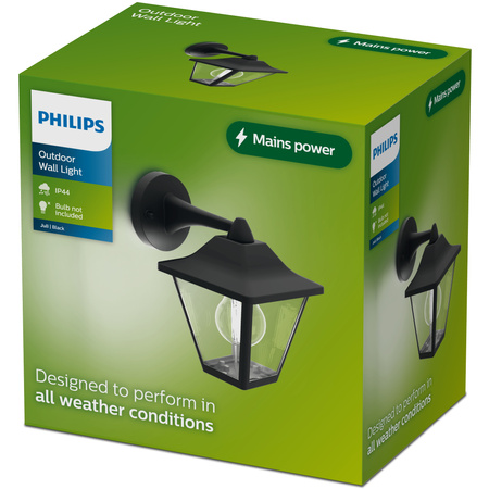 Kinkiet Ogrodowy Lampa Zewnętrzna Elewacyjna LED E27 LATARNIA IP44 Czarna Juli Philips