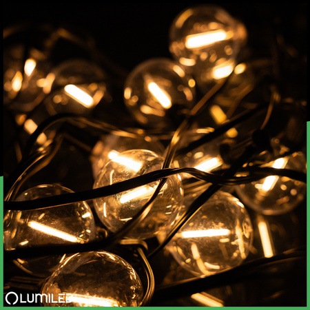 Girlanda Solarna Ogrodowa 20x LED Ozdobne Żarówki G50 10.6m 3000K RGB + Pilot EREMI LUMILED