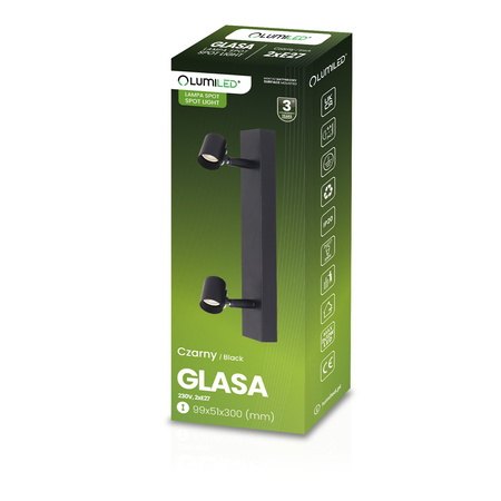 Lampa Sufitowa SPOT TUBA Reflektor Oprawa Halogenowa 2x E27 GLASA LUMILED