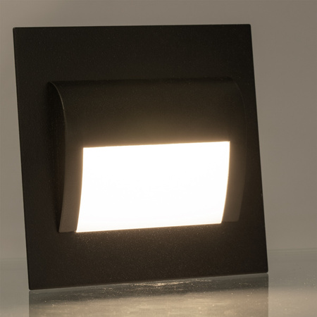 Oprawa schodowa DECORUS Lampka LED 1,2W Czarna ProVero Neutralna 4000K 12V DC