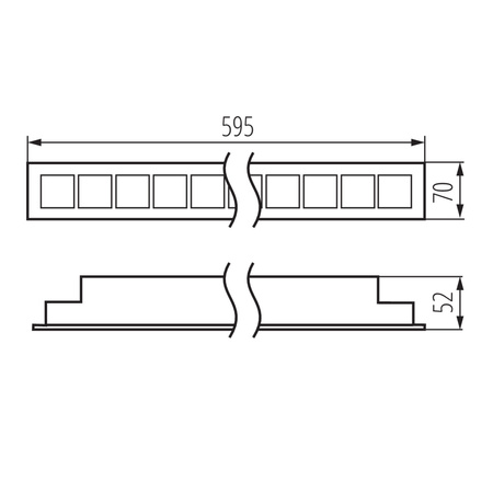 Oprawa Liniowa Lampa Sufitowa LED 18W 50cm 2150lm 3500K Ciepła 60° Podtynkowa Czarna Kanlux