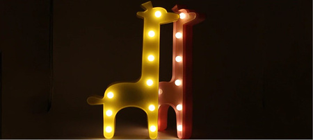 Lampka nocna Dziecięca Dekoracyjna żyrafa na baterie 2x AA 1,5V 9x LED MILAGRO EKD6257