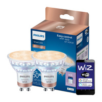 2x Żarówka LED GU10 Reflektor PAR16 4.7W = 50W 345lm 2700-6500K TW Inteligentna SMART WiFi Bluetooth Aplikacja WiZ Philips