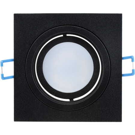Oprawa HALOGENOWA Podtynkowa Ruchoma GU10 MR16 Kwadrat Czarna CASSIO LUMILED + Żarówka LED GU10 6W = 60W 580lm Neutralna